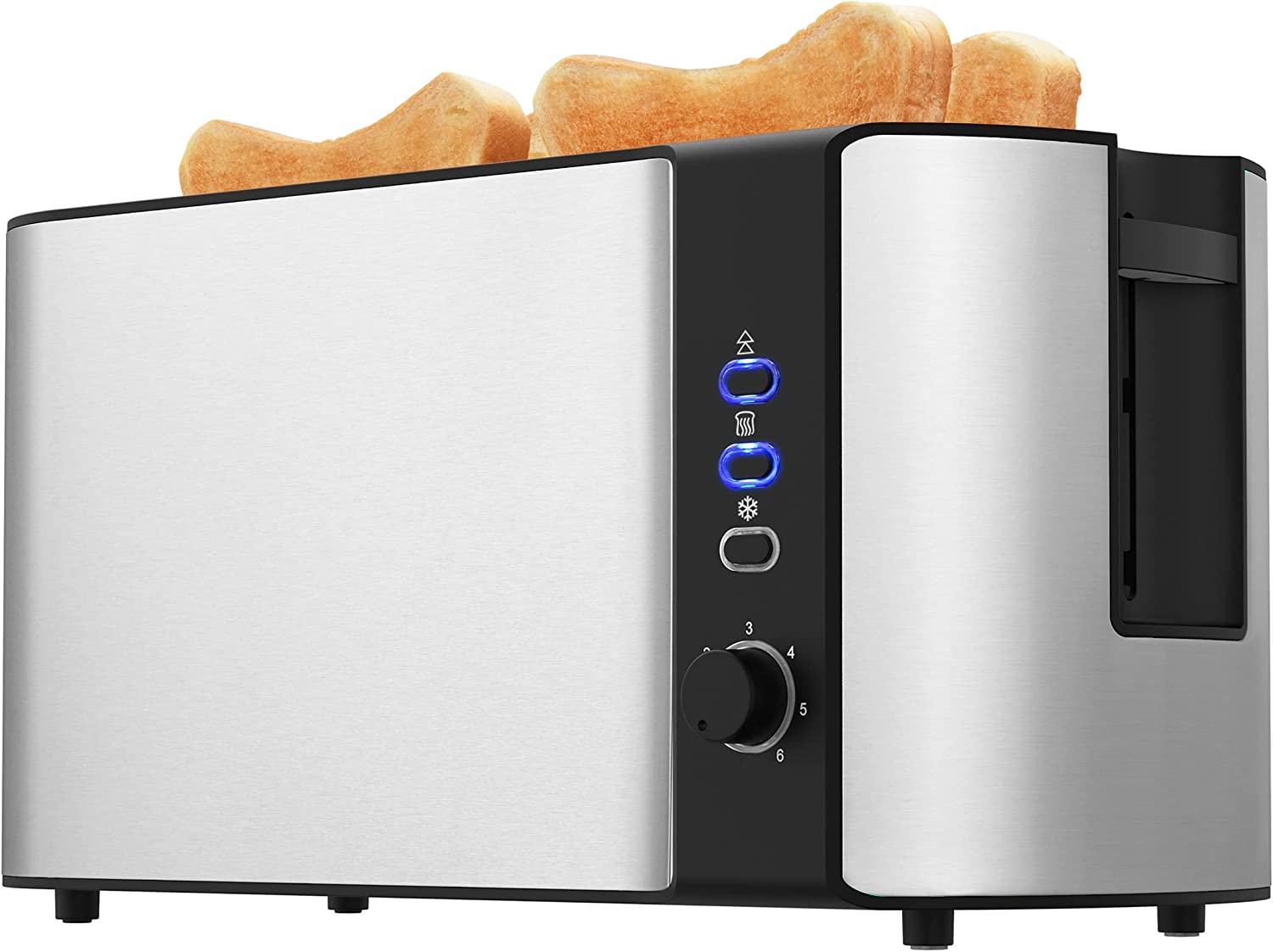 Toaster 4 Slice, 10'â€?Long Slot Toaster 2 Slice, Extra-Wide Stainless –  MPOW
