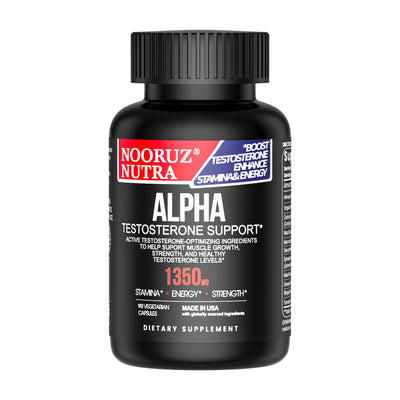 NOORUZ Alpha Men's Testosterone Booster -Ashwagandha, TongkatAli, Cordyceps, Maca, Beet, Saw palmetto, Epimedium | Strength Booster Capsules