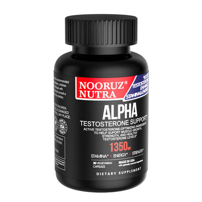 NOORUZ Alpha Men's Testosterone Booster -Ashwagandha, TongkatAli, Cordyceps, Maca, Beet, Saw palmetto, Epimedium | Strength Booster Capsules