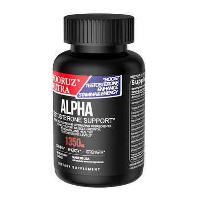 NOORUZ Alpha Men's Testosterone Booster -Ashwagandha, Cordyceps, Maca, Beet, Saw palmetto, Epimedium | Strength Booster Capsules