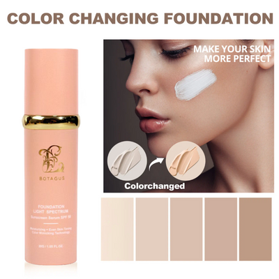 BOTAGUS Foundation 4 in 1-LightSpectrum,Protecting from Sun with SPF50; for Gym, Sports, Dancing Concealer CosmeticLightweight Makeup