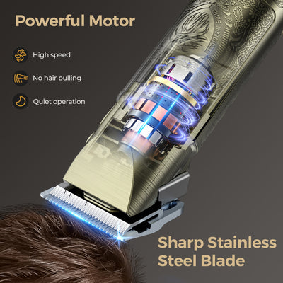 Mpow Professional Hair Clippers for Men, Cordless Mens Hair Clippers and Trimmer Set, Rechargeable Hair Cutting Kit & Barber Clippers, Mens Grooming Kit for Hair, Nose, Face, Body, Gifts for Men