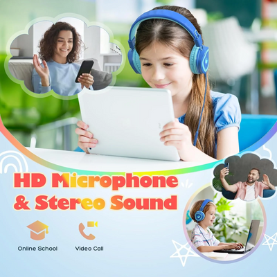 Mpow Wired Kids Headphones for School, USB Type C Kids Headphone with Microphone