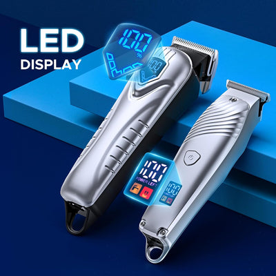 Mpow Hair Clippers for Men, Professional Hair Cutting Kit & T-Blade Trimmer Combo, 5H Cordless Runtime, Rechargeable Barber Clippers Beard/Hair Trimmer with Scissor,Cape for Men Women Kids, Mens Gifts