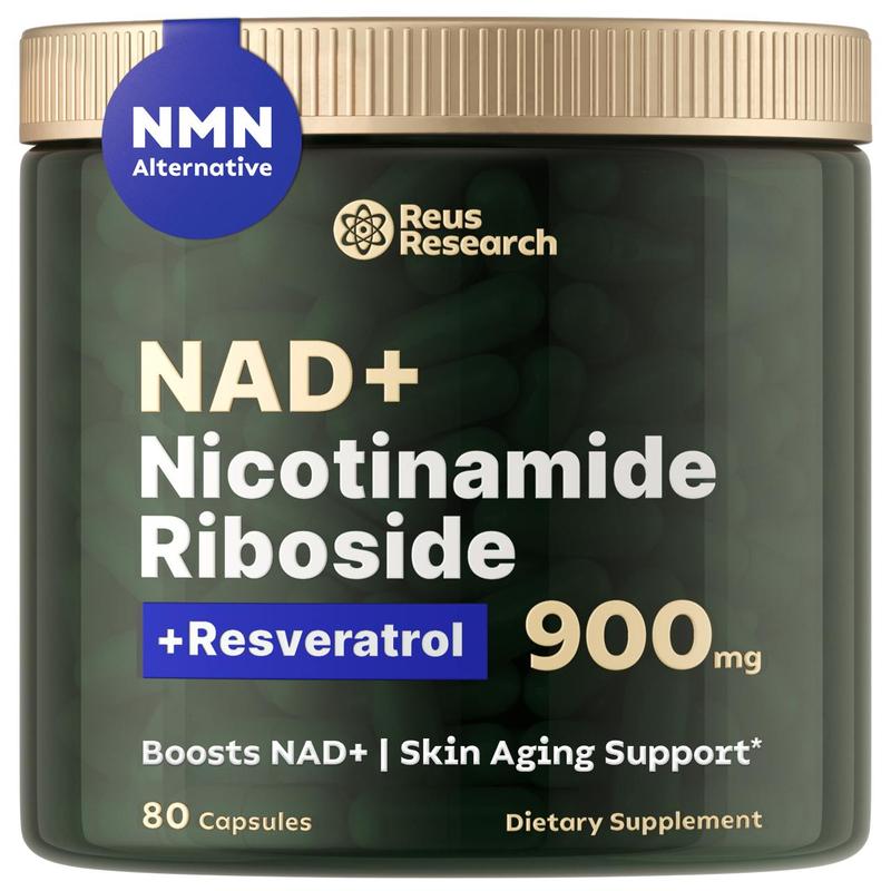 NR900-NAD+ Supplement for Skin Aging Support, Energy, and Focus-80 Count -Vitamin & Wellness Supplements Dietary Healthcare Edible