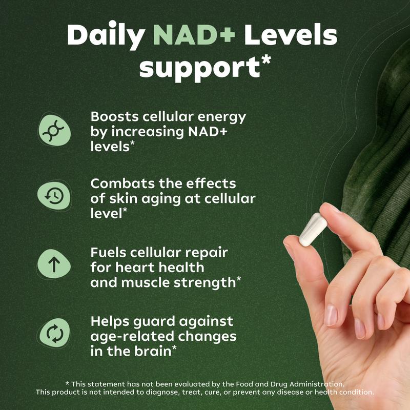 NR900-NAD+ Supplement for Skin Aging Support, Energy, and Focus-80 Count -Vitamin & Wellness Supplements Dietary Healthcare Edible