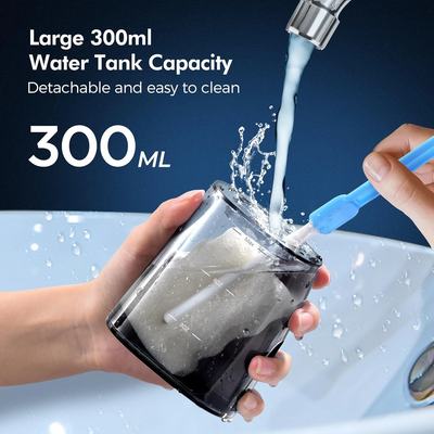 Water Flosser for Teeth, 300ML 3 Modes Cordless Portable Water Dental Flosser Pick, Include a Unique Splash-Proof Jet Tip, IPX7 Waterproof Rechargeable Oral Irrigator for Braces Care Home Travel