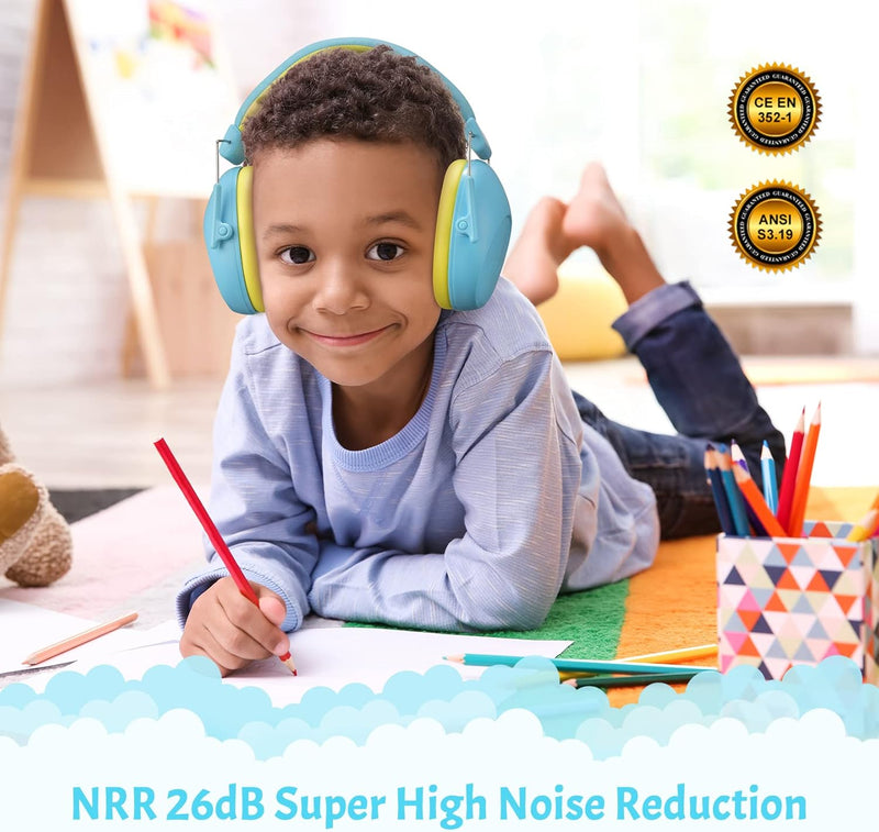 Kids Noise Cancelling Headphones, SNR 28 dB Kids Ear Protection Earmuffs for Autism, Toddler, Children, Noise Cancelling Sound Proof Earmuffs/Headphones for Concerts, Air Shows, Fireworks