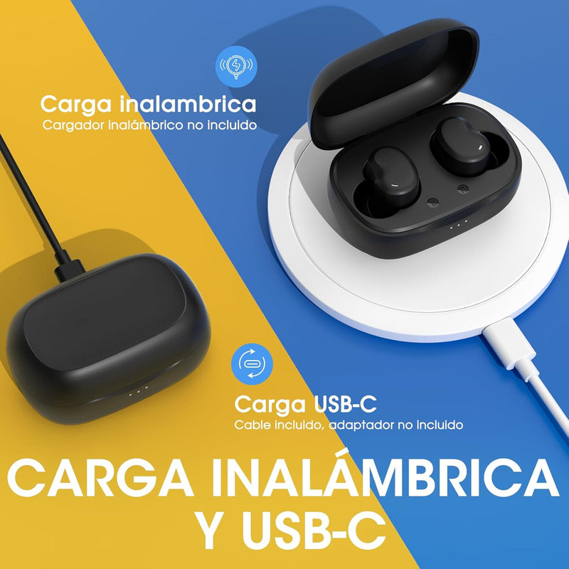 Lakukom Auriculares Bluetooth In Ear, 36H de reproducción Earbuds, Bluetooth Headphones impermeables IPX8 para un Estilo de vida Deportivo, escuchar música y hablar por teléfono