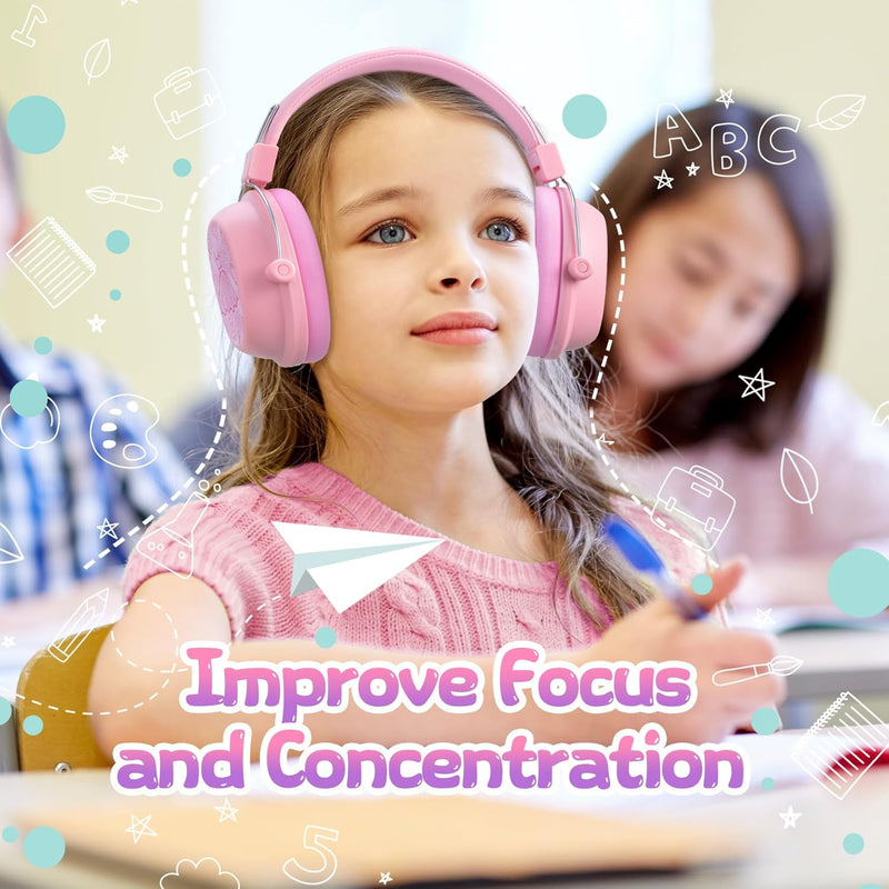 2024 NEW CUSTOM FIT Noise Cancelling Headphones for Kids, 26dB NRR Kids Ear Protection Safety Ear Muffs for Fireworks, Home, School, Kids Hearing Protection Ear Muffs for Autism & Concentration Aid