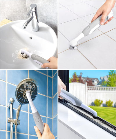 Sweepulire Electric Grout Cleaning Brush, Battery Operated Power Scrubber with Stainless Steel Wire Brush, Multi-Purpose Tile Grout Cleaner Brush for Grout, Tile, Corner, Kitchen, Bathroom, Shower