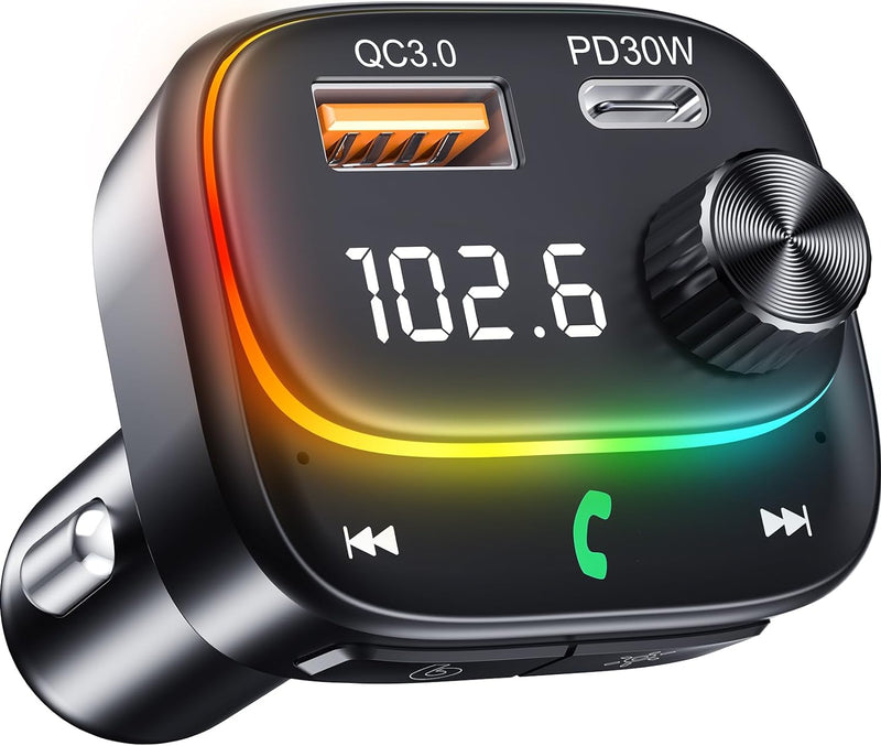 Cheap Bluetooth FM Transmitter For Car Stronger Dual Mics Deep Bass Sound  48W PD&QC3.0 Car Charger Bluetooth Adapter