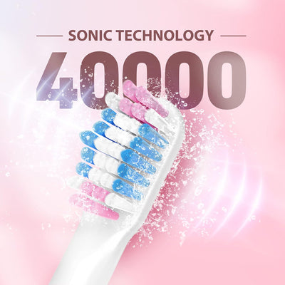 Electric Toothbrush for Adults with Holder and 10 Brush Heads, Rechargeable Toothbrush Electric Fast 2 Hr Charge Last 35 Days, 40000 VPM and 3 Modes,Smart Timer