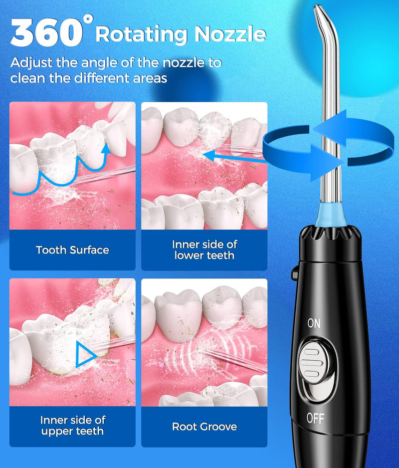 Electric Toothbrush and Water Flosser,600ML Oral Irrigator Water Flosser with 7 Jet Tips,10 Adjustable Water Pressure,Sonic Electric Toothbrush with 2 Brush Heads,5 Modes(Black)