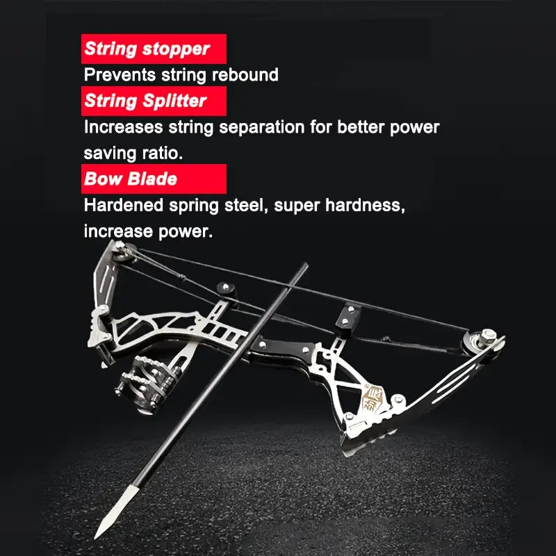 12 Arrows Included 9.5inch Stainless Steel Mini Compound Bow with Target Paper