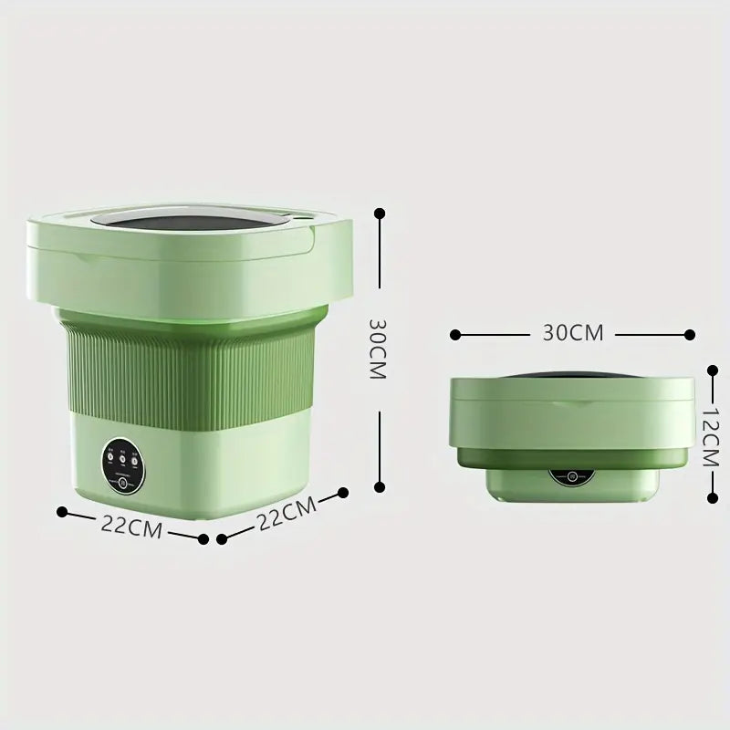 8L High Capacity Portable Foldable Mini Washing Machine - 3 Modes For Deep Cleaning, Half Automatic With Soft Spin Dry, Ideal For RV Travel And Camping