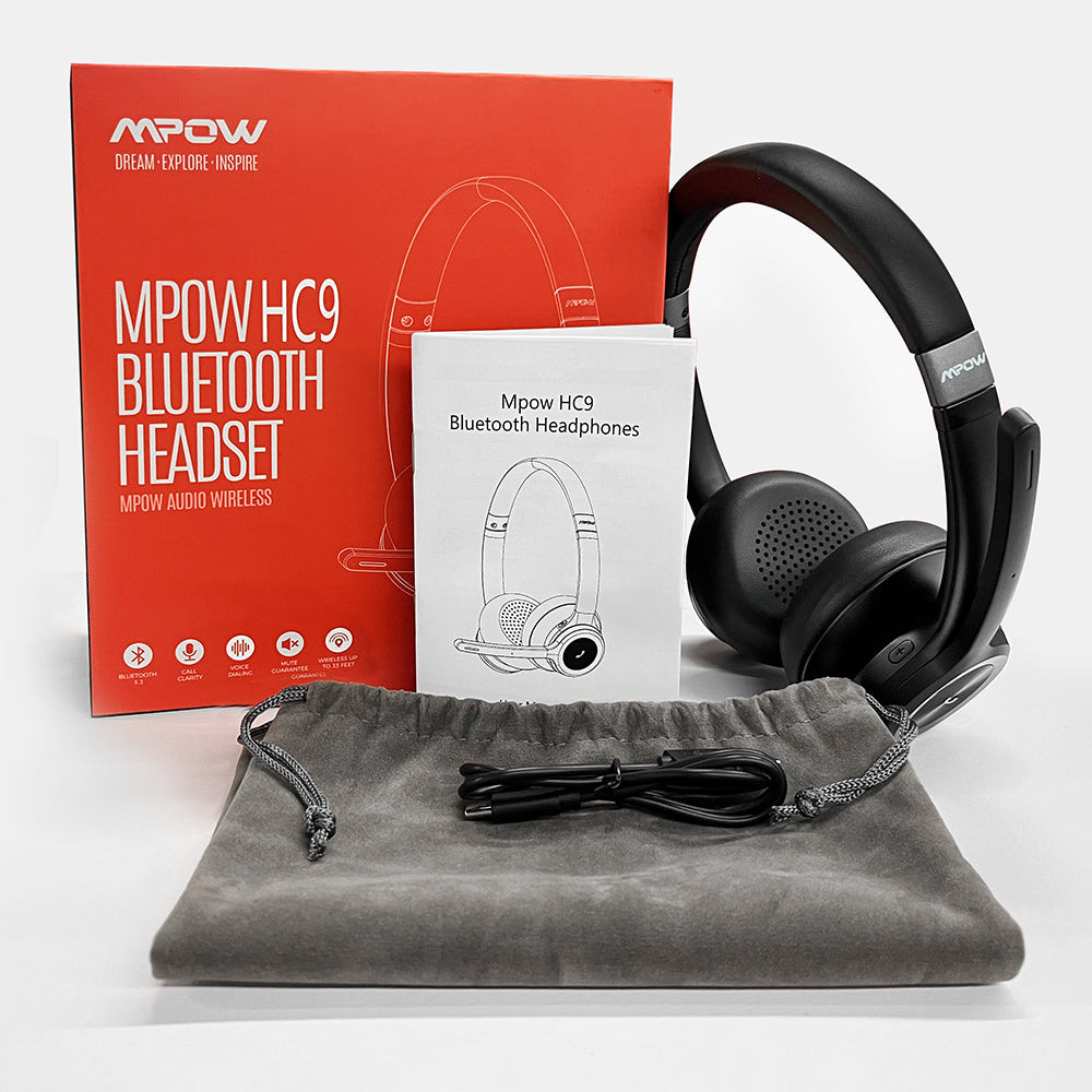 Mpow Wireless Bluetooth Headset V5.0 w Microphone for Computer HC9 MPOW