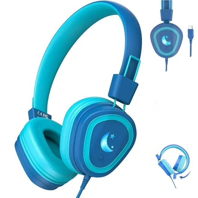 Mpow Wired Kids Headphones for School, USB Type C Kids Headphone with Microphone