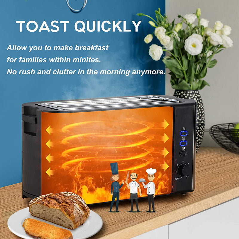 Collabvine Toaster 4 Slice, 10 Inch Long Slot 2 Slice Toaster, Extra-Wide  Slot & Stainless Steel Toaster 4 Slice, Evenly Toasting
