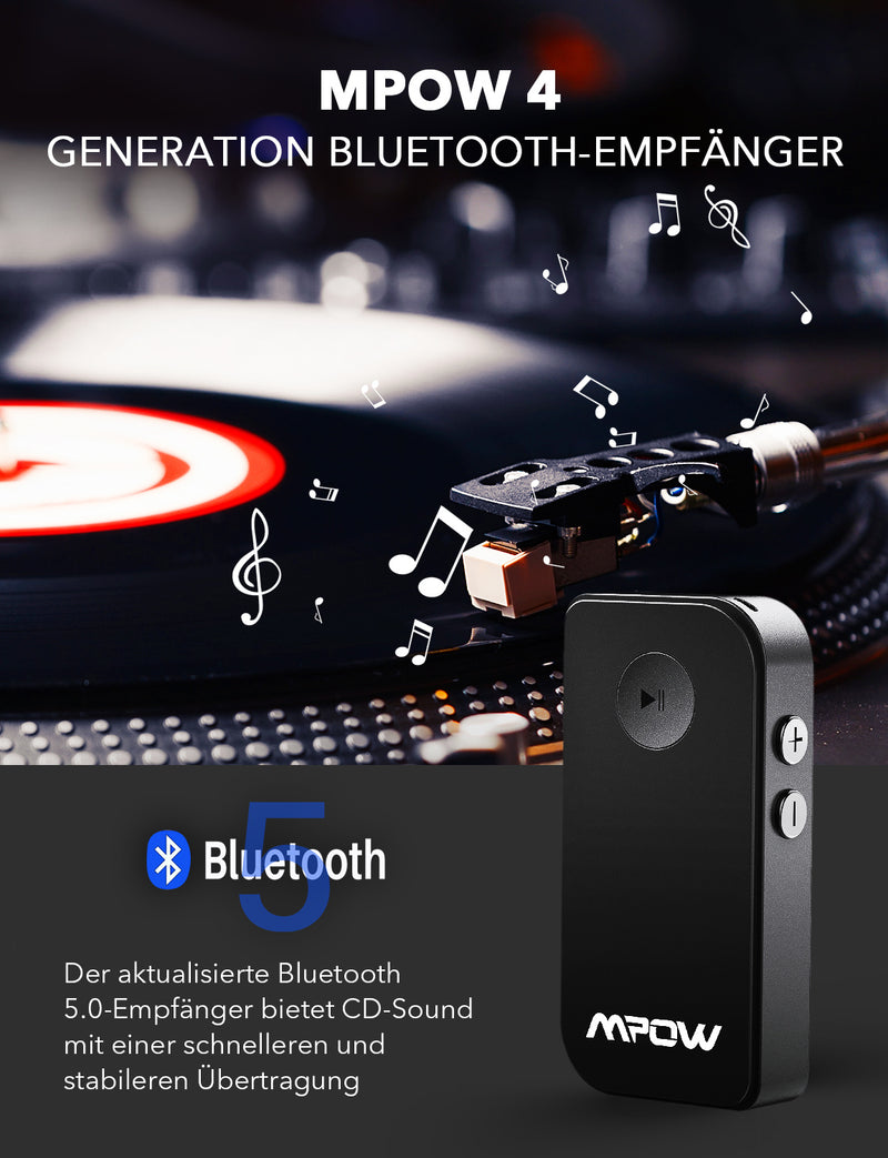 Bluetooth 5.0 Handsfree Stereo Audio Adapter Music Receiver