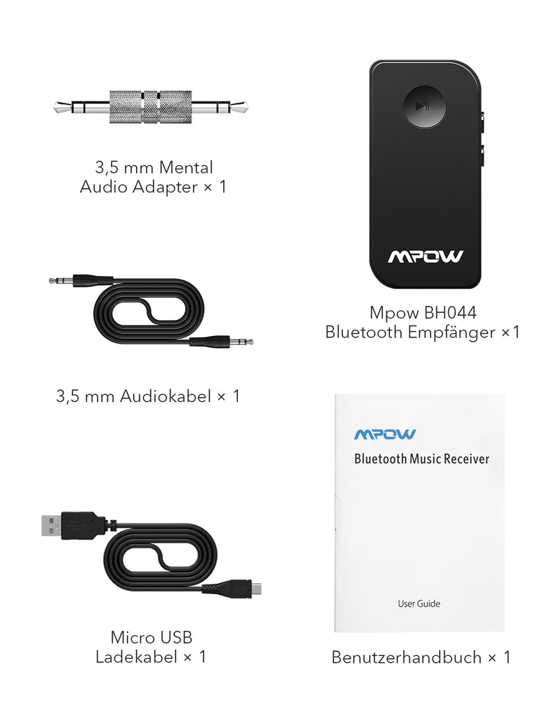 Bluetooth 5.0 Empfänger, Auto Bluetooth Adapter Noise Cancelling
